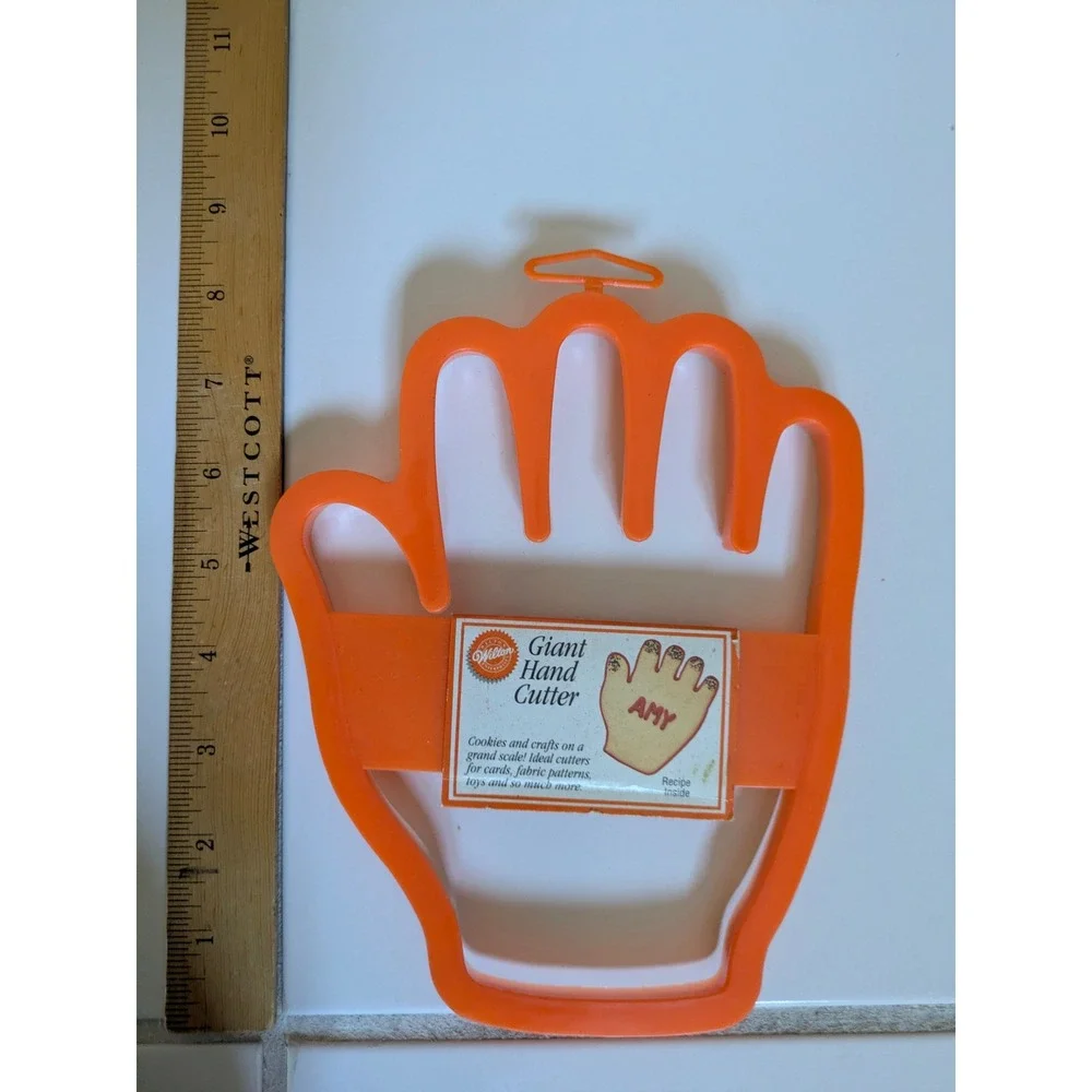 Wilton Giant Cookie Cutter Set 3 Piece Train Teddy Bear Hand Green Orange